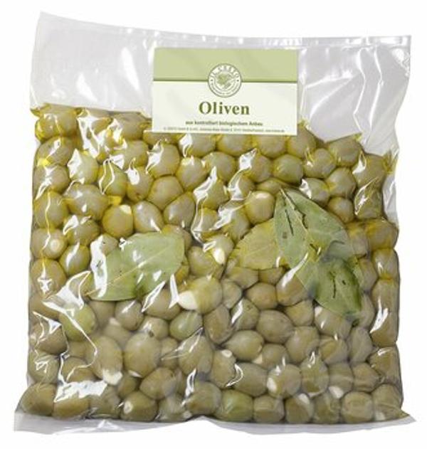 Produktfoto zu Grüne Oliven mit Knoblauchfüllung
