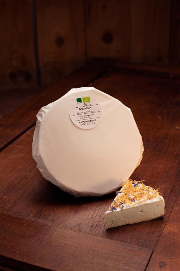 Produktfoto zu Ziegen Brie mit Blütenmischung
