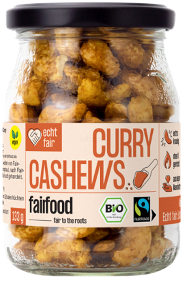 Produktfoto zu Cashews Ofengeröstet Curry & Salz, 133 g