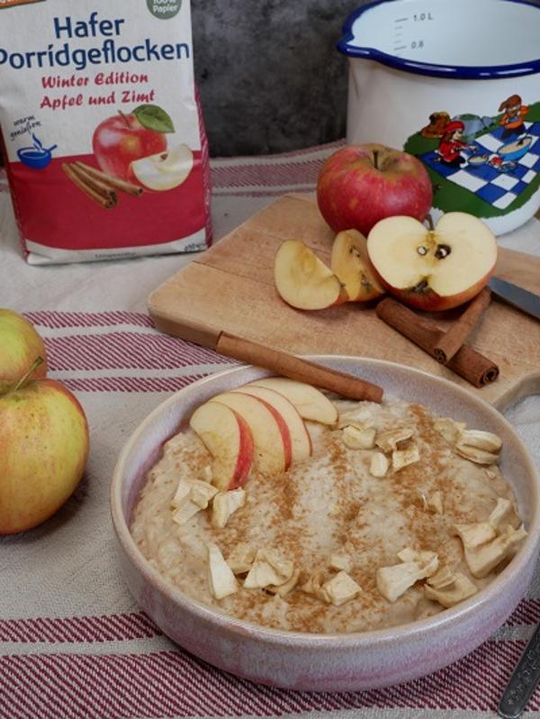 Produktfoto zu Kochset Apfel-Zimt Hafer Porridge aus Emaille - Fassungsvermögen 1 l