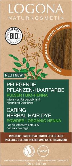Pflegende Pflanzen-Haarfarbe Pulver Bernsteinbraun