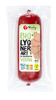Vegane Bio-Aufschnittwurst auf Basis von Erbsenprotein