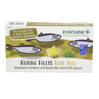 Heringsfilets in Bio-Senf-Dill-Sauce