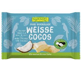 Weiße Schokolade mit Kokosstückchen, 100 g