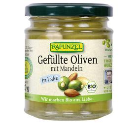 Oliven grün gefüllt mit Mandeln in Lake, 190 g