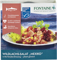 Wildlachs-Salat Mexiko in Bio-Tomatendressing  pikant gewürzt