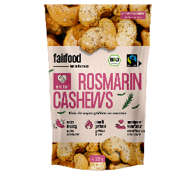 Faire Cashews mit Rosmarin geröstet, 125 g