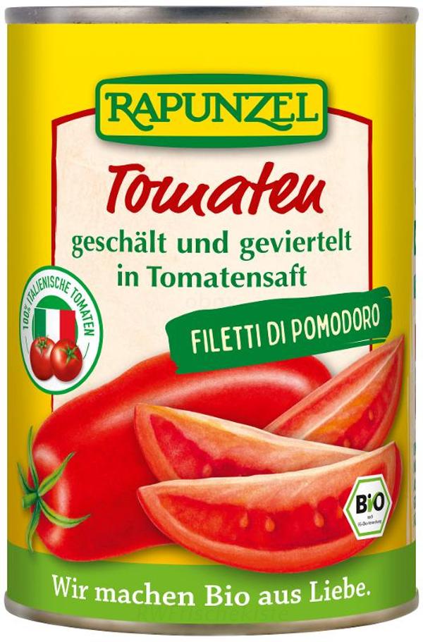 Produktfoto zu Tomaten geschält und geviertel