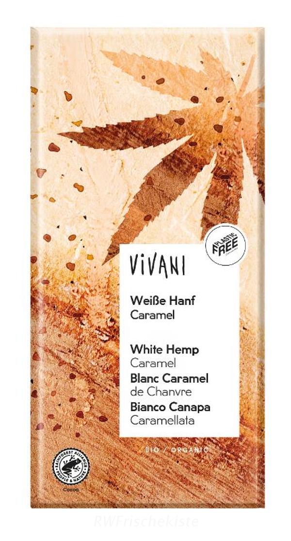 Produktfoto zu Weiße Hanf Caramel Crunch Schokolade
