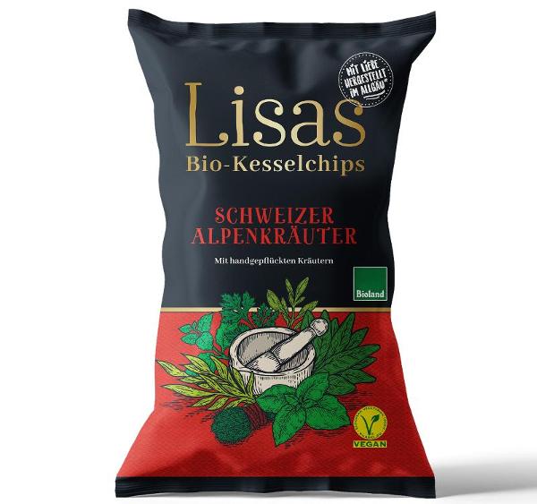 Produktfoto zu Lisa's Kesselchips Schweizer Alpenkräuter