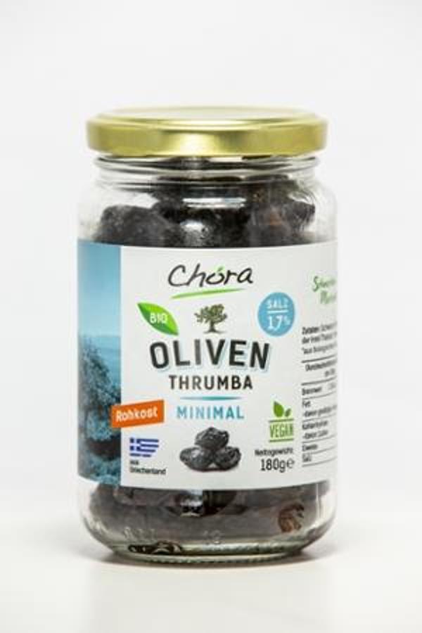 Produktfoto zu Oliven schwarz Thrumba Thassou von Chora