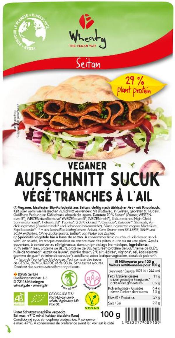 Produktfoto zu veganer Sucuk Aufschnitt von Wheaty