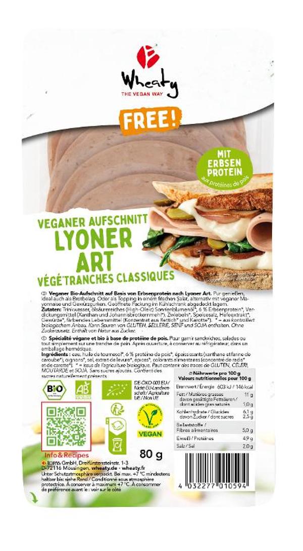 Produktfoto zu Veganer Aufschnitt Lyoner Art von Wheaty