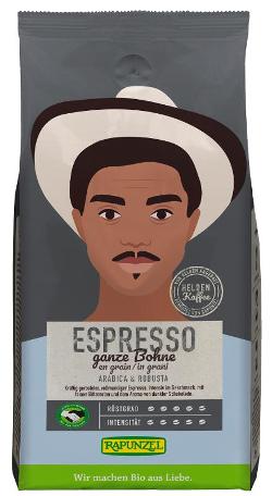 Heldenkaffee Espresso ganze Bohne von Rapunzel