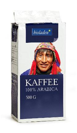 Kaffee Arabica gemahlen, mild von bioladen