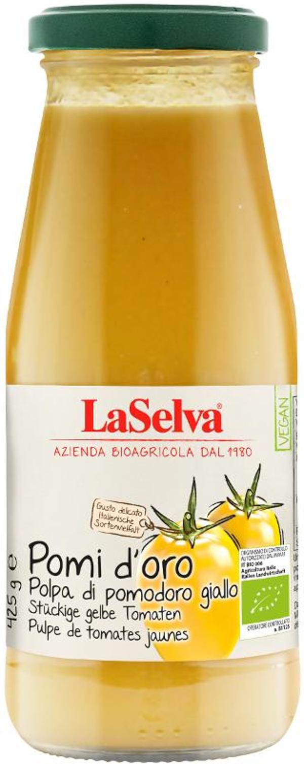 Produktfoto zu Pomi d'oro goldgelbe stückige Tomaten von LaSelva