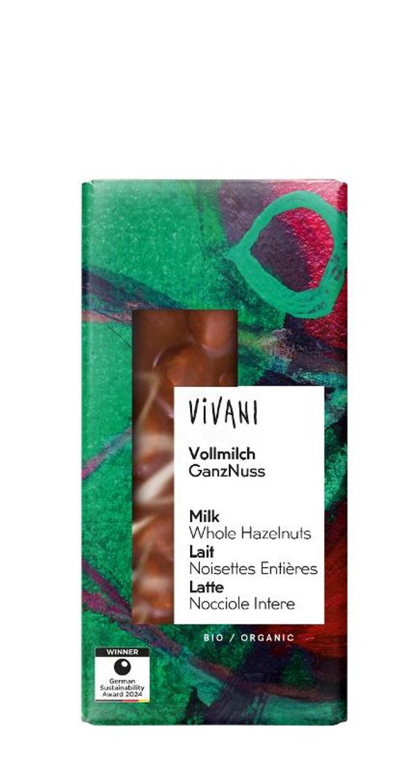 Produktfoto zu Schokolade Vollmilch mit ganzen Nüssen von Vivani