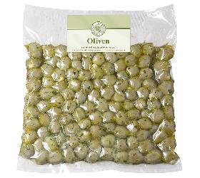 Grüne Oliven mit Knoblauch 1kg