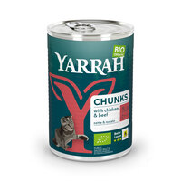 Yarrah Bio Katze Dose Bröckchen getreidefrei Huhn mit Rind