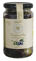 Oliven-Mix mit Kräutern entsteint