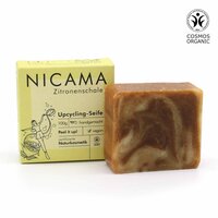 NICAMA zertifizierte Bio-Upcyclingseife mit Peelingeffekt - Zitronenschale 100g