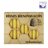 100% Bi-Wachs-Baumkerzen, 20 Stück in Schachtel