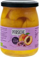 Pfirsiche, halbe Frucht, mit Reissirup gesüßt