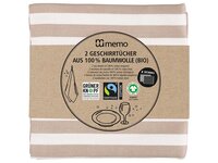 2 memo Geschirrtücher aus Bio-Baumwolle, Fairtrade, 50 x 70 cm