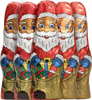 Vollmilch-Schoko-Weihnachtsmänner in Stanniolpapier