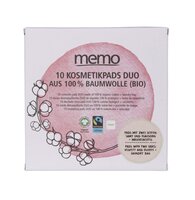 10er-Pack memo Bio-Baumwoll-Kosmetik Pads DUO inkl. Wäschebeutel