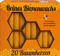 Bienenwachs Baumkerzen, reines Bienenwachs, 20 Stück in Schachtel