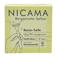 NICAMA zertifizierte Bio-Rasierseife Bergamotte-Salbei 100g