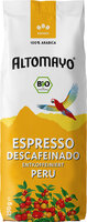 Espresso Descafeinado Entkoffeiniert Peru, Bohnen