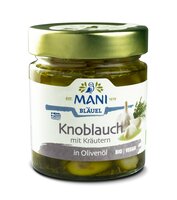 MANI Knoblauch in Olivenöl mit Kräutern, bio, 185 g Glas