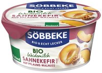 Bio Weidemilch Sahnekefir mild auf Pflaume Walnuss 10 % Fett 150g Becher