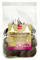 Lebkuchenherzen gefüllt mit schwarzer Johannisbeere