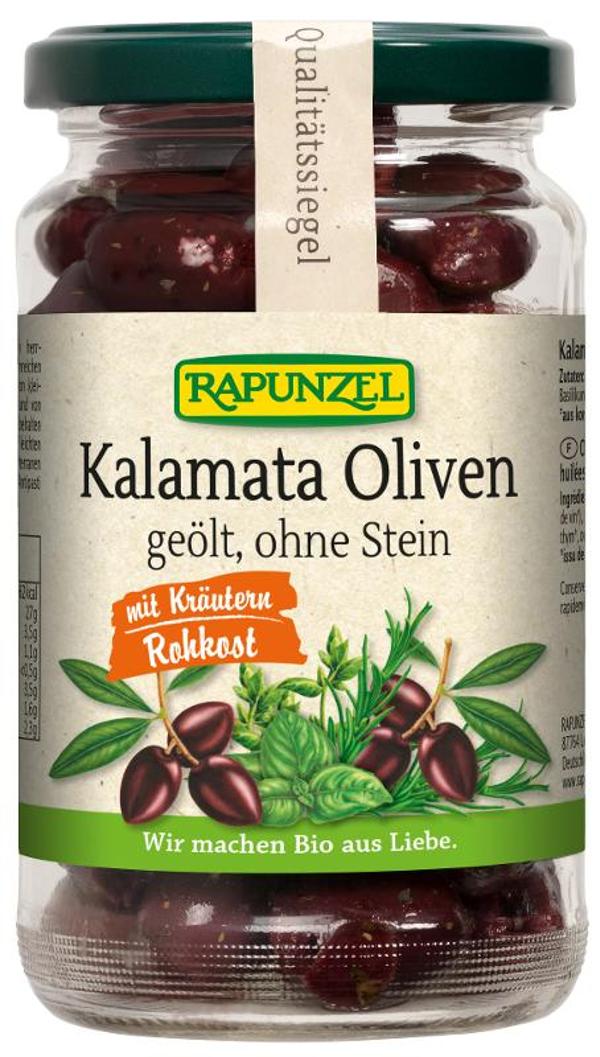 Produktfoto zu Oliven Kalamata mit Kräutern, geölt, ohne Stein, Rohkost