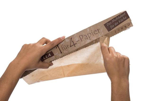 Produktfoto zu 1 für 4-Papier, ersetzt Frischhaltefolie, Alufolie, Backpapier und Einpackfolie