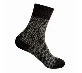 Jaquard Socke grau schwarz 42-43