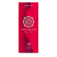 Virgin Cacao Schokolade Erdbeere , 73% Kakao, 75g