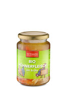 Bio-Hühnerfleisch mit Brühe