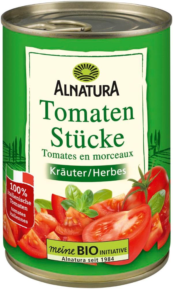 Produktfoto zu Tomatenstücke Kräuter 400g Alnatura