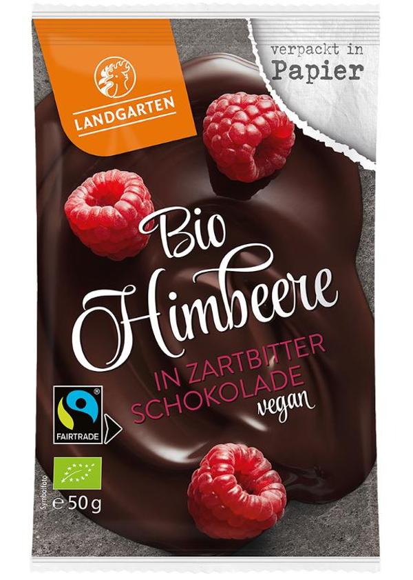 Produktfoto zu Himbeere in Zartbitter Schokolade 50g Landgarten