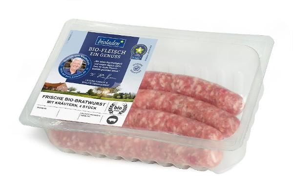 Produktfoto zu Bratwurst frisch vom Schwein mit Kräutern 4 St. ca. 300g bioladen