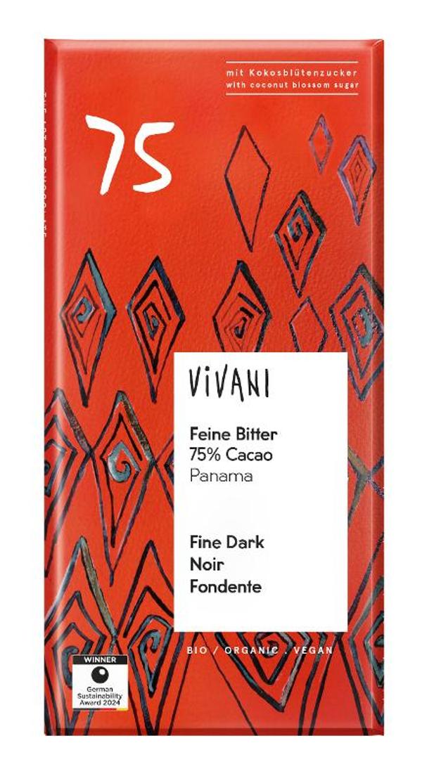 Produktfoto zu Schokolade Feine Bitter 75% Vivani