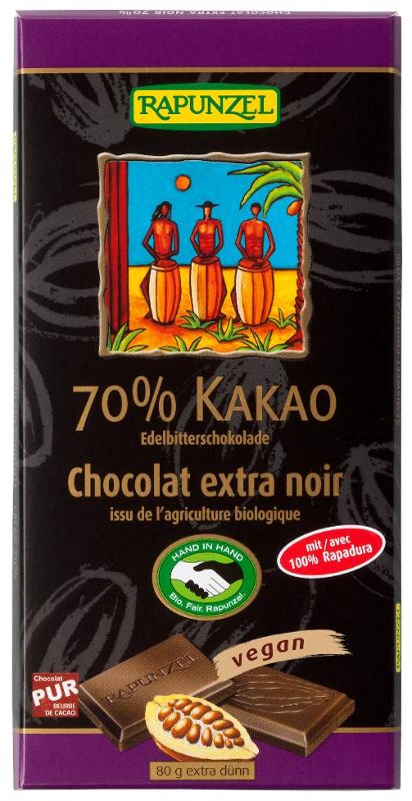 Produktfoto zu Edelbitter Schokolade 70% 80g Rapunzel