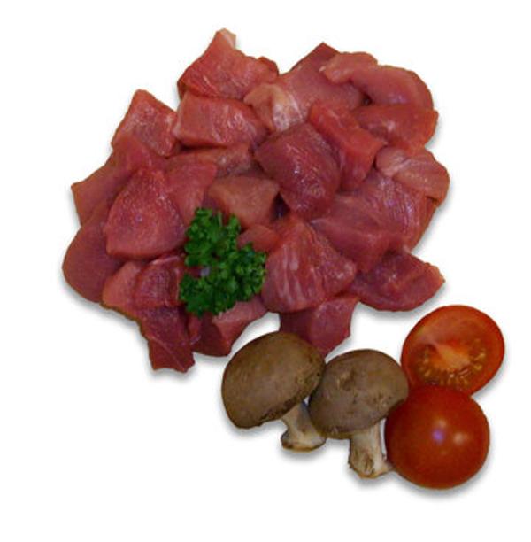 Produktfoto zu Schweine Gulasch 250g Biohof Bakenhus