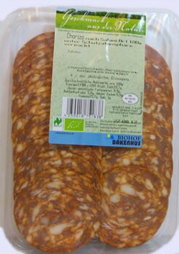 Produktfoto zu Chorizo Salami Aufschnitt 100g Biohof Bakenhus