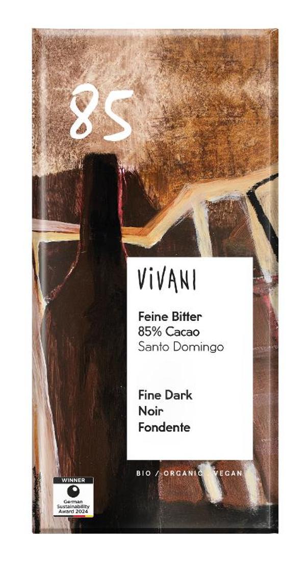 Produktfoto zu Schokolade Feine Bitter 85% 100g Vivani