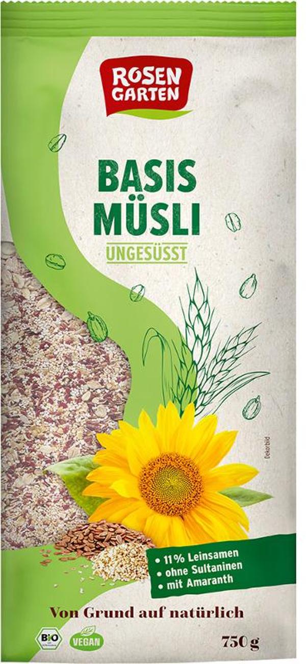 Produktfoto zu Basis Müsli ungesüßt 750g Rosengarten